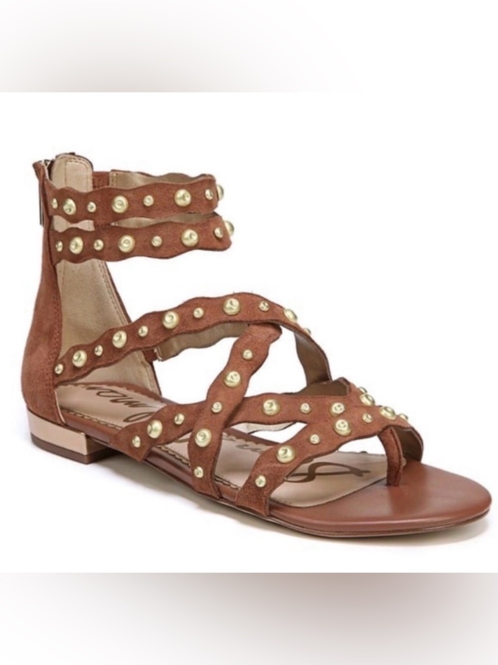 Sam Edelman Daya Studded Gladiator Sandals Black Leather Boho 8.5